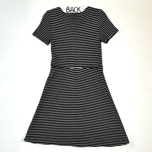 Madewell Gallerist Black & White Striped Knit Dress M - Picture 8 of 13